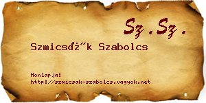 Szmicsák Szabolcs névjegykártya